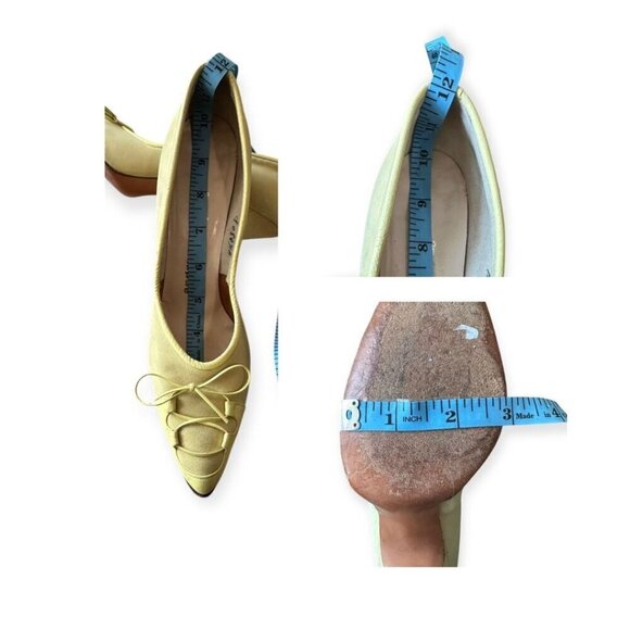 Andrew‎ Geller Yellow pumps. Soft Pointed Toe,  Size 7 1/2 AAA Narrow, Vintage - Picture 13 of 16